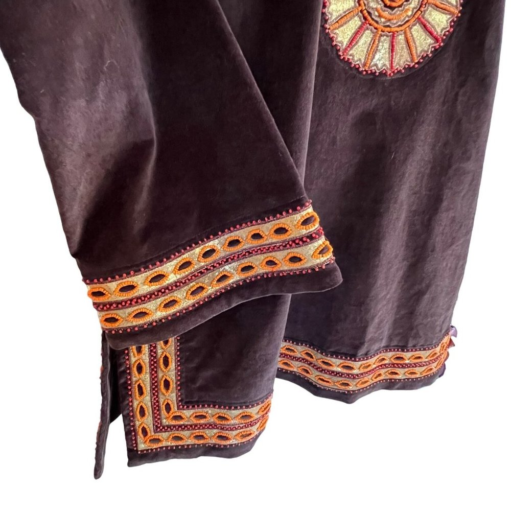 ππ SOLD ππ TORY BURCH BROWN VELVET VINTAGE INSPIRED BEADED TOP - Picture 13 of 13
